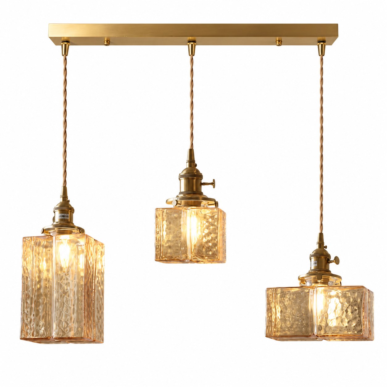 Three Amber Sugar Cubes, 60 cm Canopy, Mixed Sizes