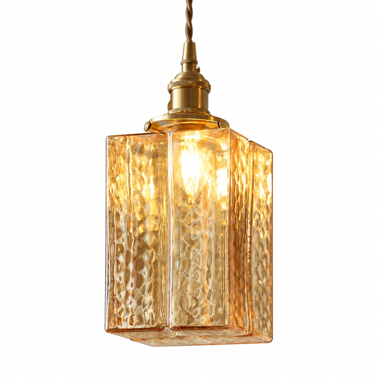 Large Amber Sugar Cube, Includes 4W Tip Bulb