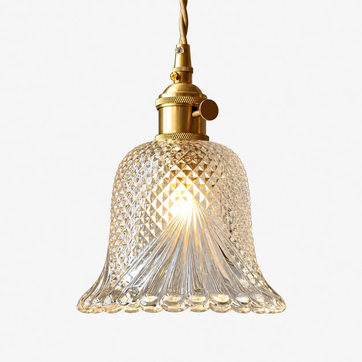 Clear Diamond Flower glass pendant light